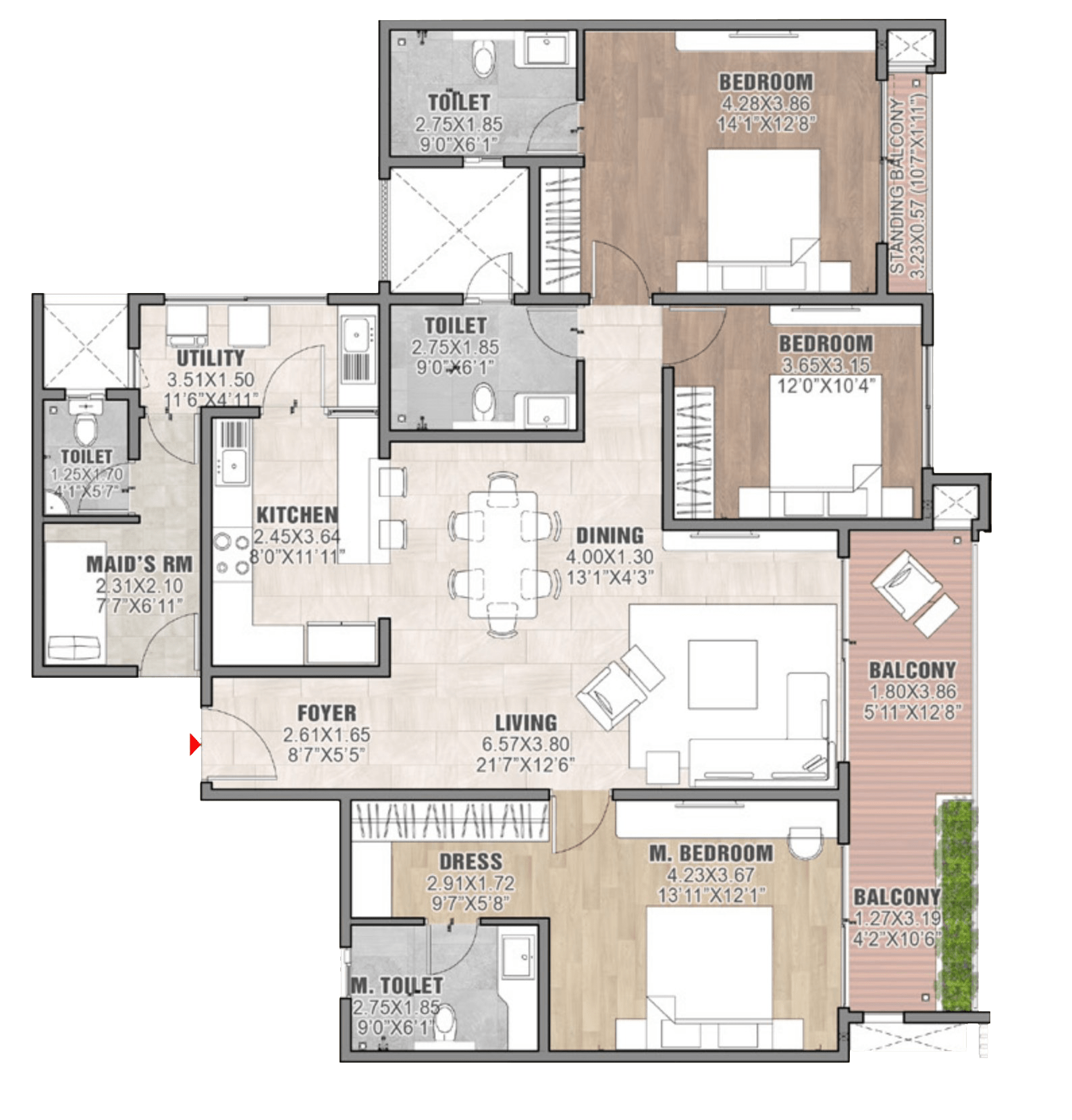 Brigade-Insignia-3BHK-Floor-plan